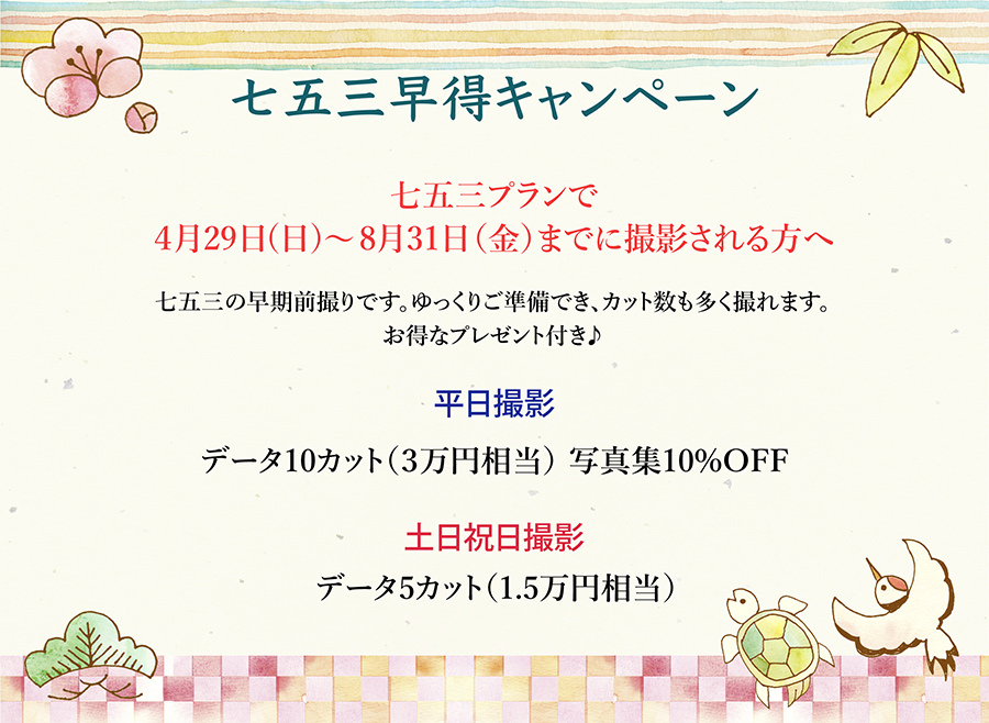 七五三早割間ペーンの内容